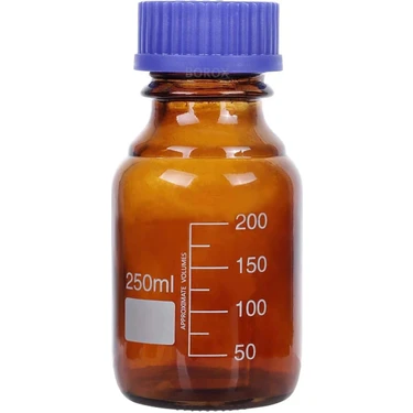 Amber Otoklavlanabilir Cam Şişe 250 ml
